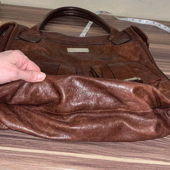 MICHELLE Brown Leather Tote Bag - Picture 6 of 16